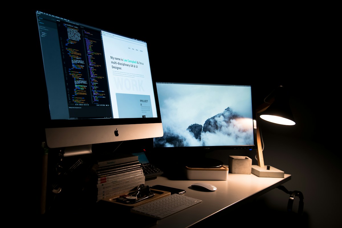 Arbeitsplatz für die Gestaltung von Websites